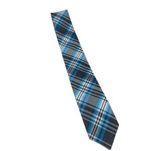 Alfani Men's Tie Geometric Blue Gray and White Slim